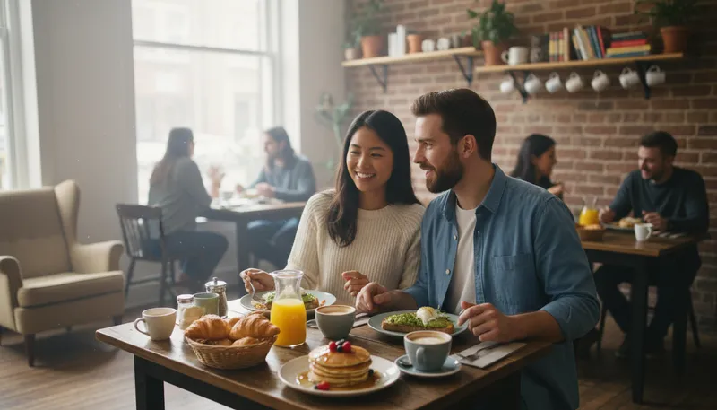 Illustration of brunch: A meal combining breakfast and lunch.