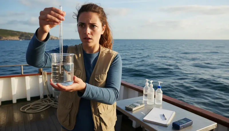 Illustration of salinity: The amount of salt in water.