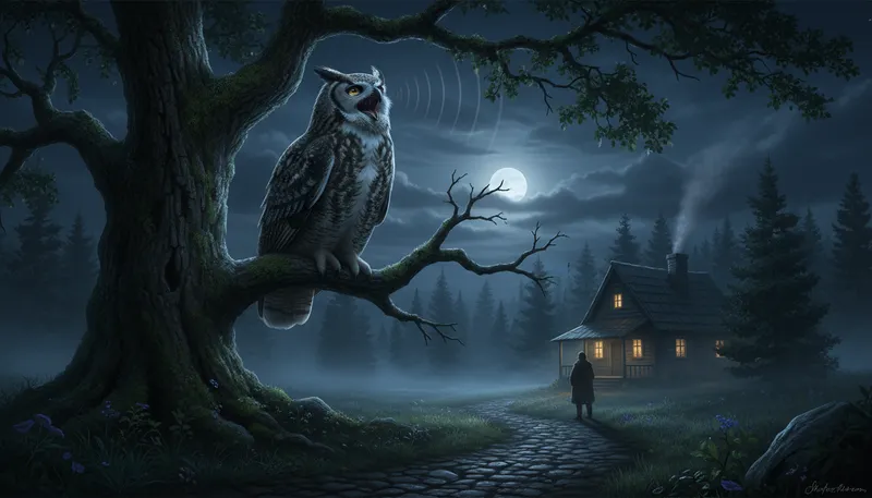 Illustration of hoot: A loud cry, often made by an owl.
