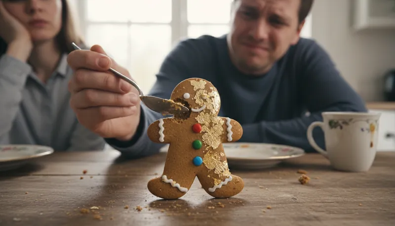 Illustration of take the gilt off the gingerbread: Remove the charm from something.