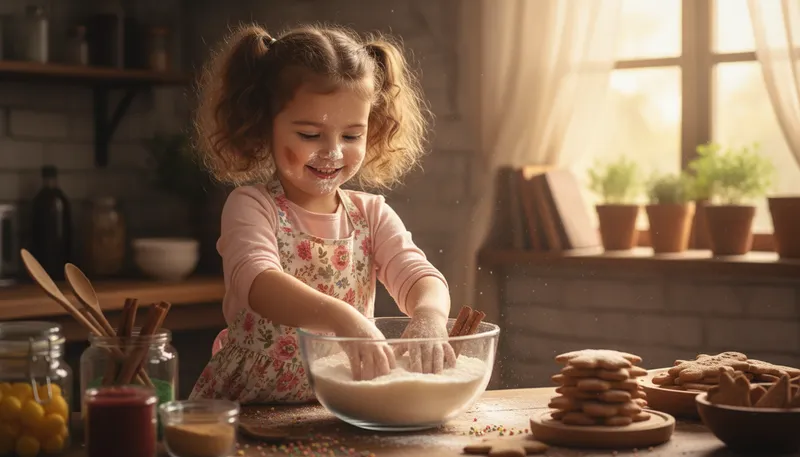 Illustration of sugar and spice and everything nice: A phrase describing sweetness and charm.