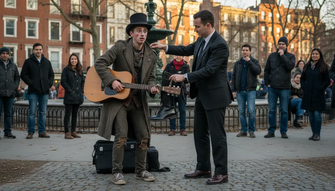 put the beggar on the gentleman 的插图：to make someone appear better off than they are