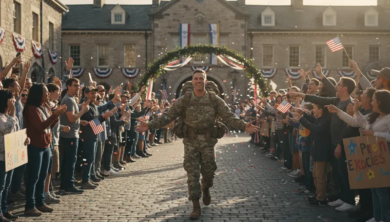 Illustration of serviceman: A person serving in the military or a service job.