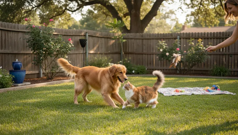 Illustration of dog and cat: common pet animals, often kept together