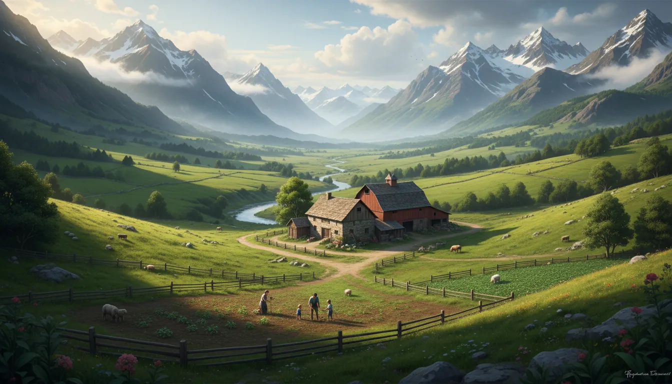 doon 的插图：a wide valley in the mountains