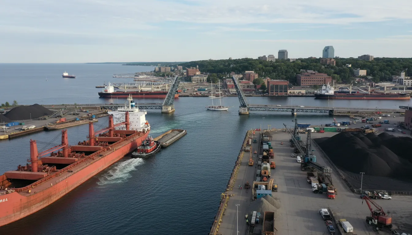 Duluth 일러스트: A city in Minnesota near Lake Superior.