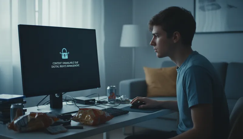 Illustration of drm: Digital Rights Management for media protection.