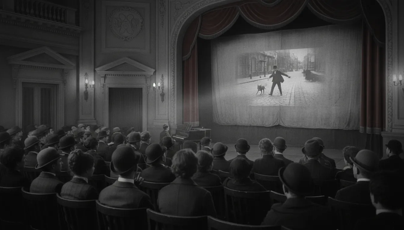 Illustration of motion picture: A film, especially one shown in a theater.
