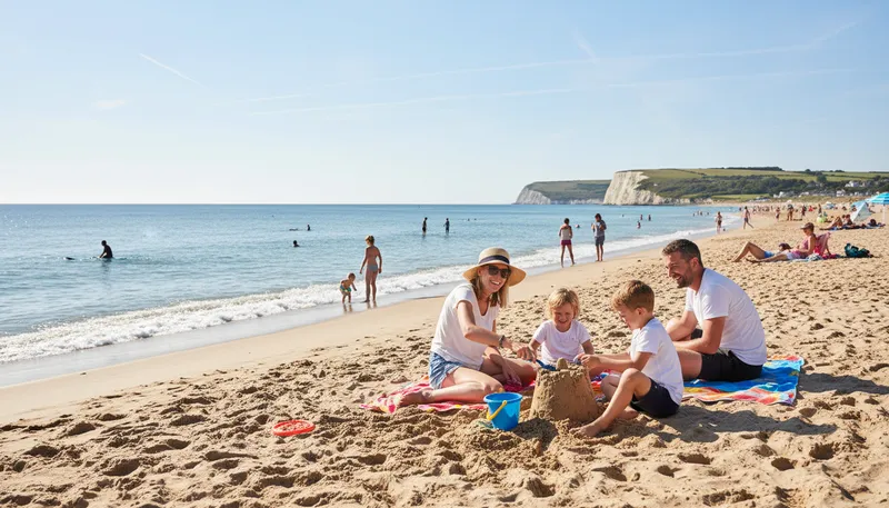Illustration of sandown: A place known for its beach and racing.