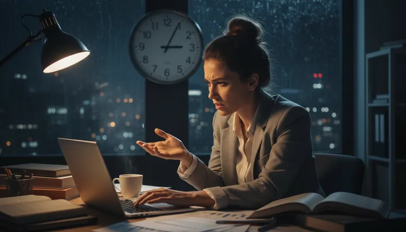 Illustration of against the clock: rushed or under time pressure.