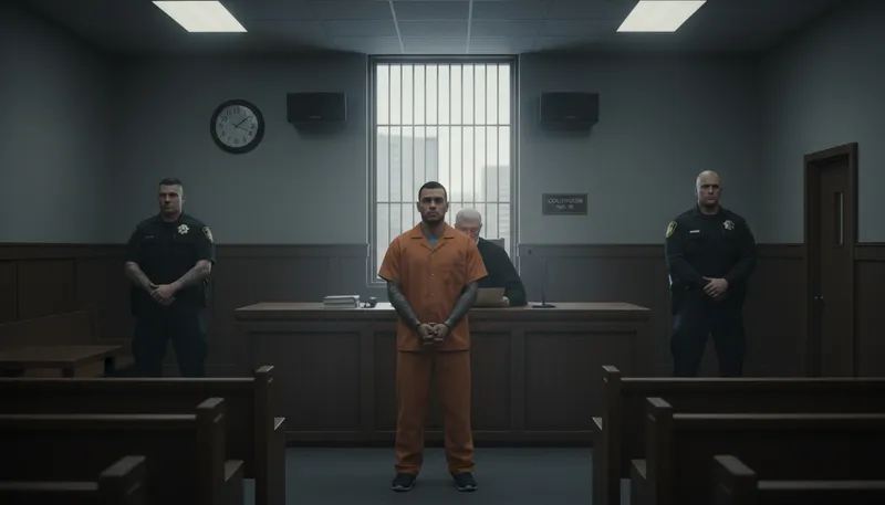 Illustration of felon: a person convicted of a serious crime.