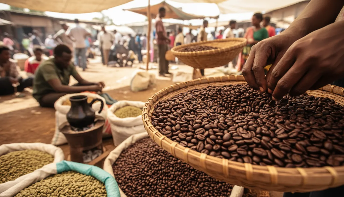 Jimaのイラスト：an Ethiopian city famous for its coffee