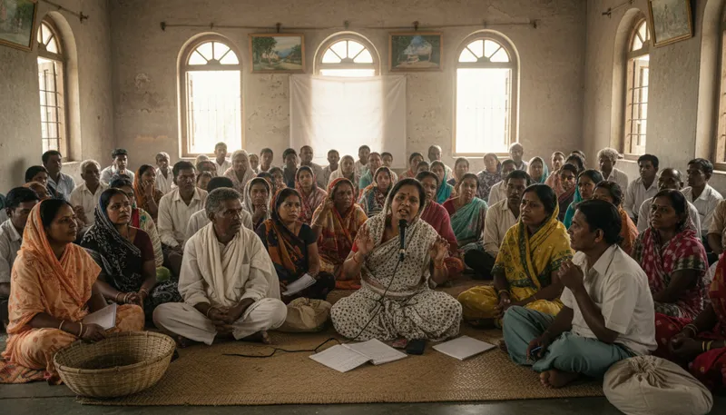 Illustration of dalits: A group in India facing social discrimination.