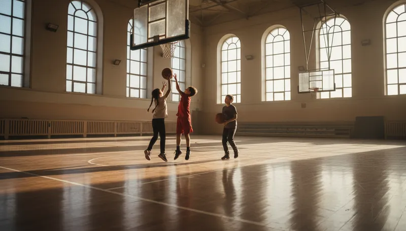 Illustration of gymnasium: A place for physical exercise and sports.