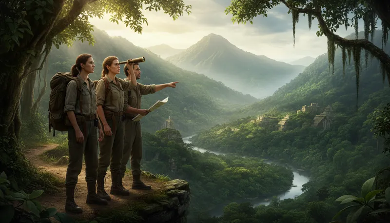 Illustration of uncharted: not mapped or explored; unknown territory.