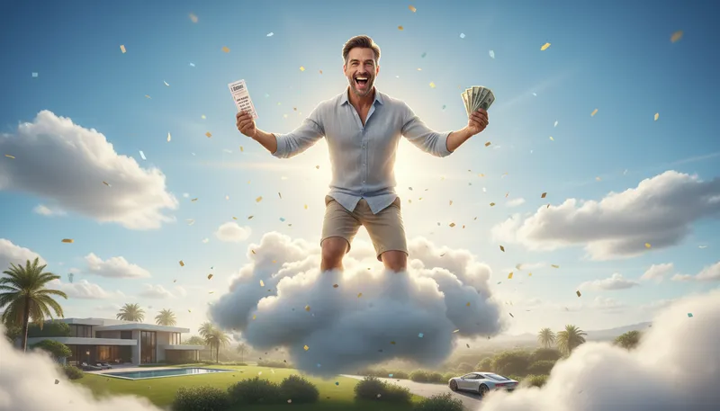Illustration of on cloud nine: to feel extremely happy or joyful