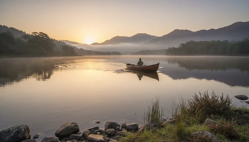 Illustration of loch: A lake, especially in Scotland.