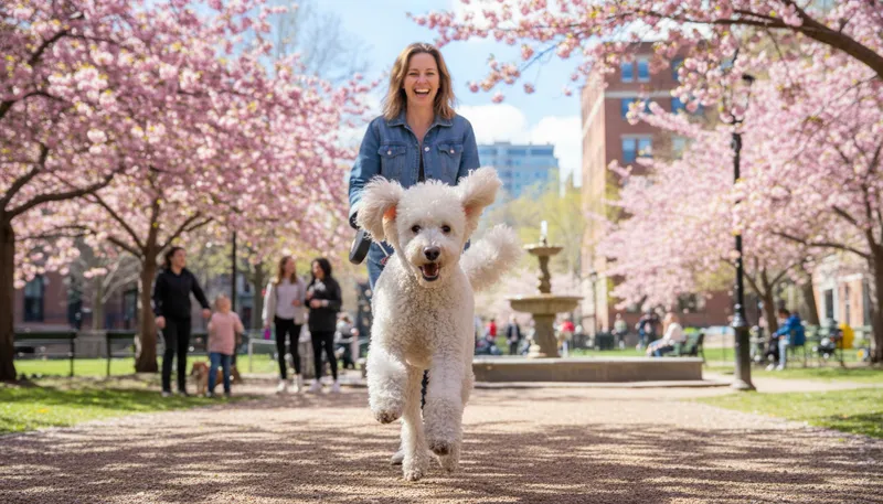 Illustration of poodle: A breed of dog known for its curls.