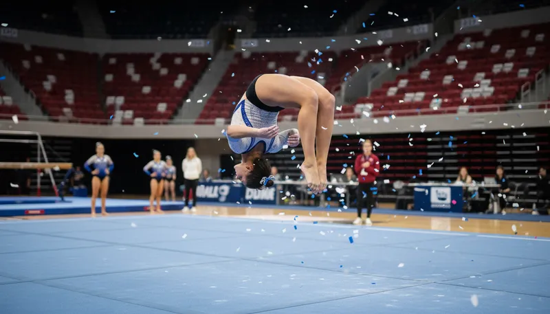 Illustration of gymnast: An athlete who performs gymnastics.