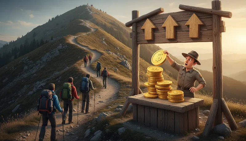 Illustration of hike up: increase or raise something.
