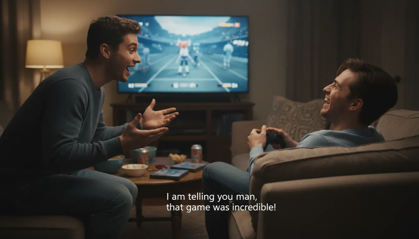 Illustration de you man : An informal way to address someone, often with excitement.