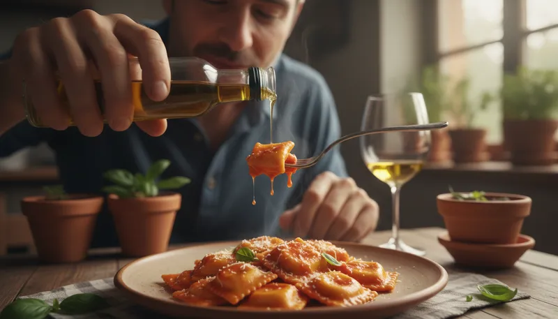 Illustration of ravioli: Pasta filled with meat or cheese.
