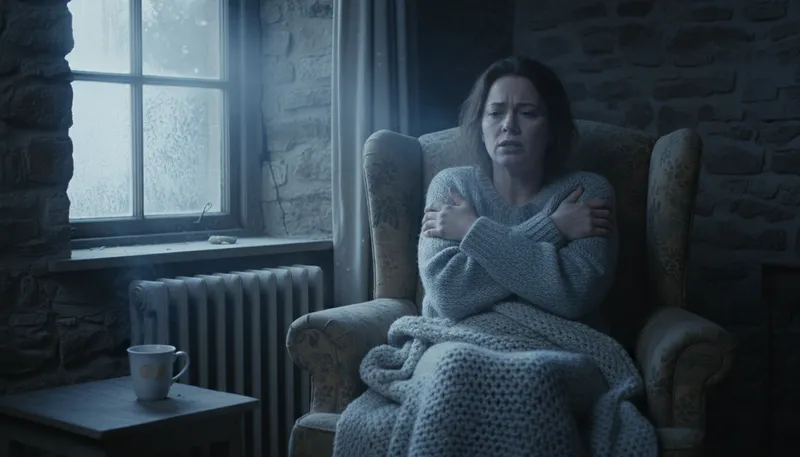 Illustration of i'm cold: feeling chilly or lacking warmth