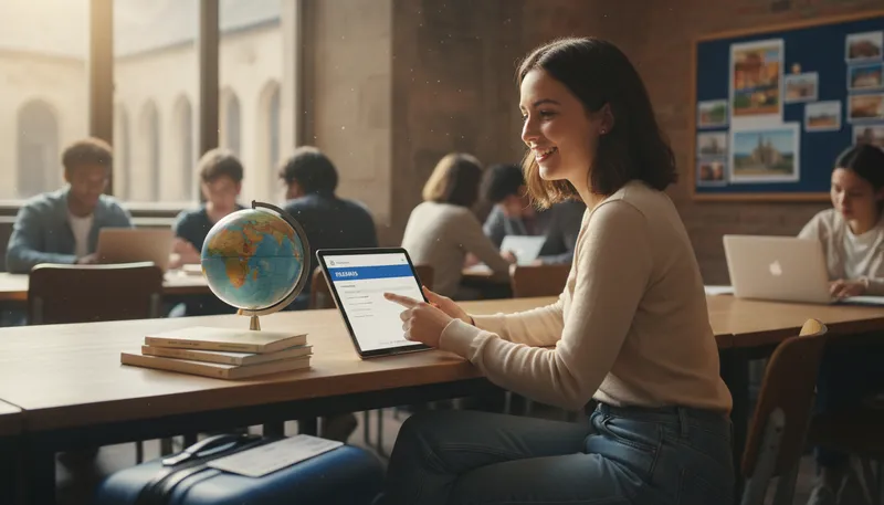 Illustration of erasmus: A European student exchange program.