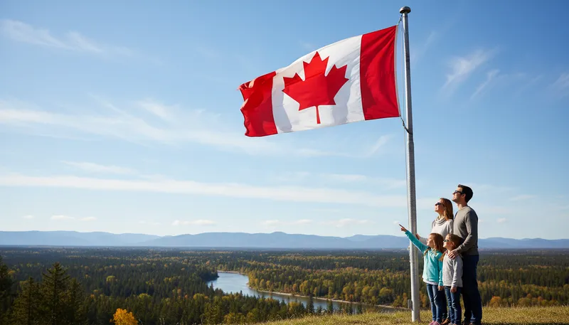Illustration of canadian: Relating to Canada or its people.