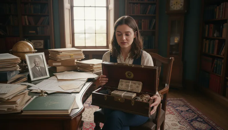 Illustration of inheritance: Property or money received from someone who died.