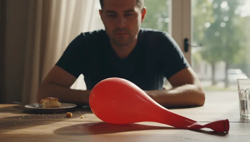 Illustration of deflate: Reduce air or pressure in something.
