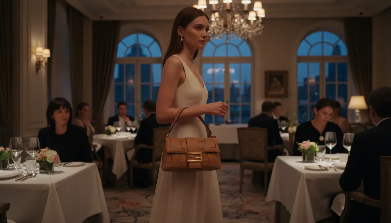 Fendi 的插圖：A luxury fashion brand known for leather goods.