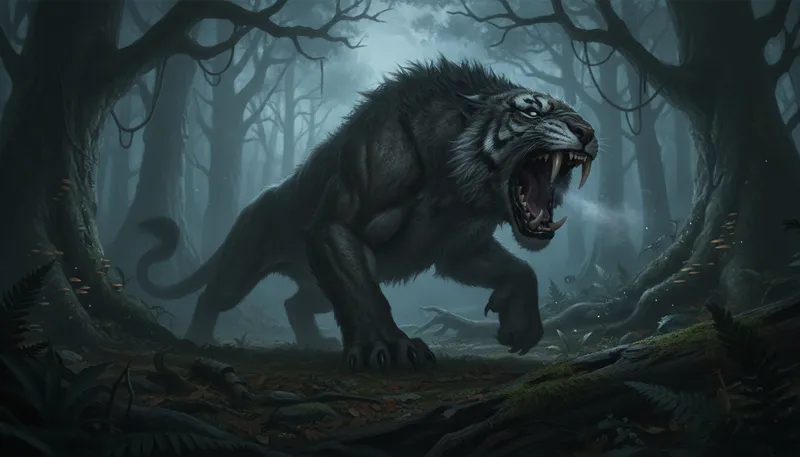 Illustration of beast: A large and dangerous animal.