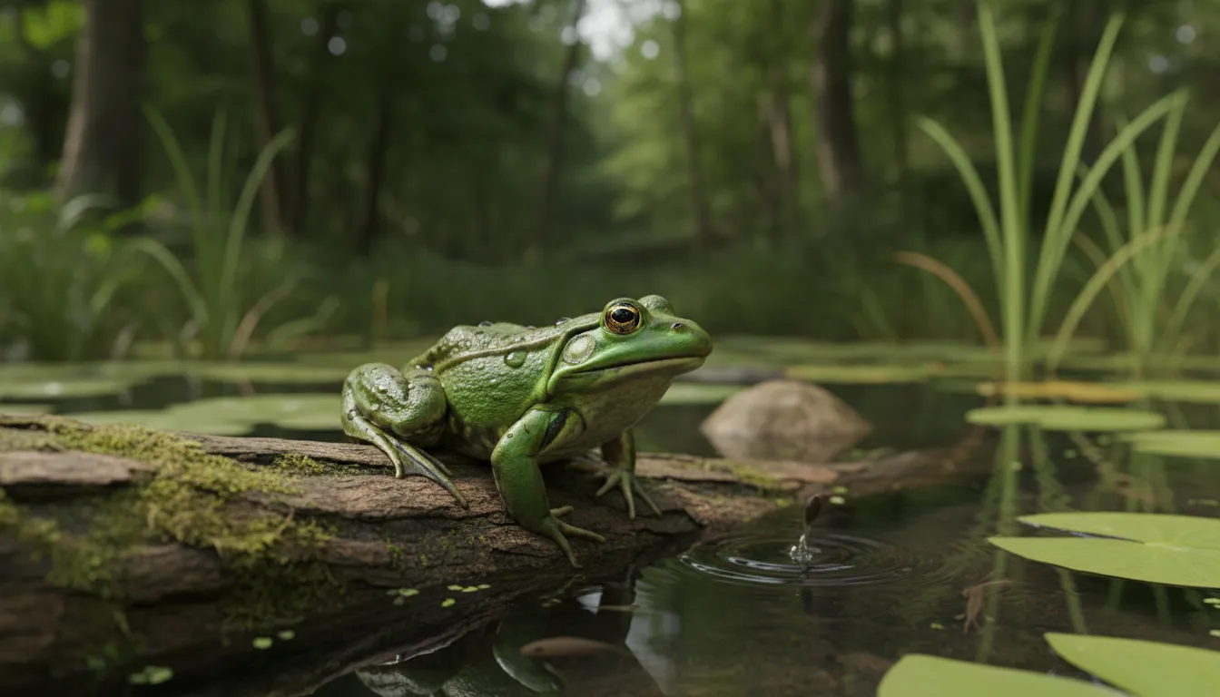 Ilustración de Rana: A genus of frogs found in various regions.