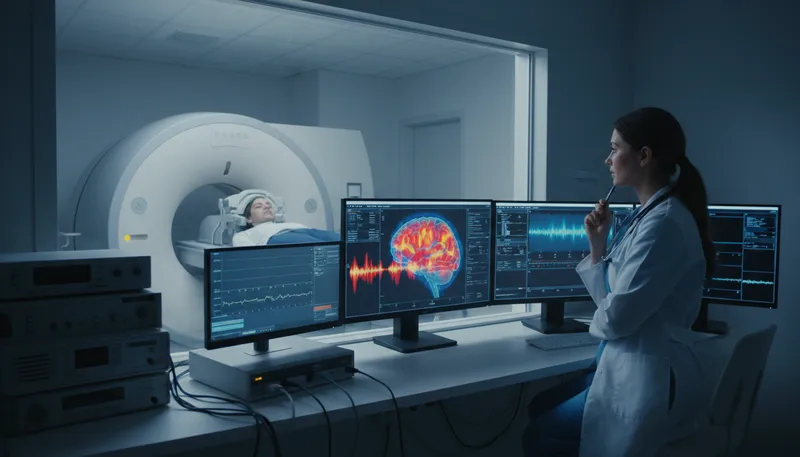 Illustration of fmri: A brain imaging technique for research.