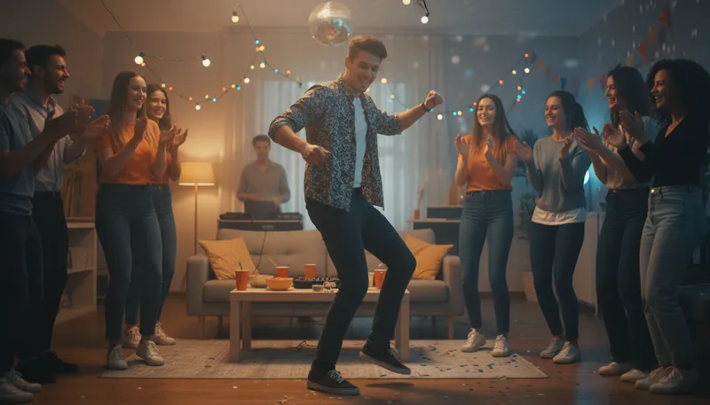 Illustration of bust a move: dance or perform energetically.