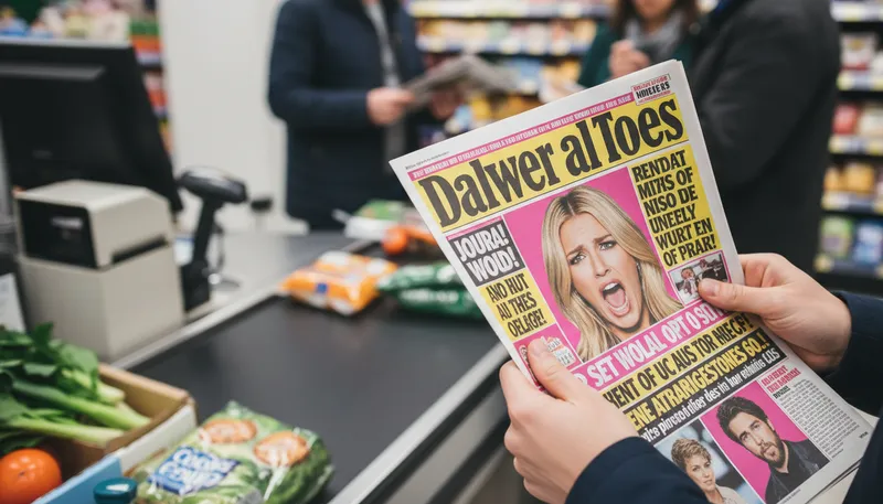 Illustration of tabloid: a smaller newspaper with sensational news.