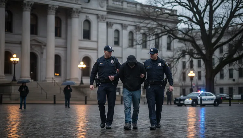 Illustration of bring to justice: hold someone accountable for wrongdoing.
