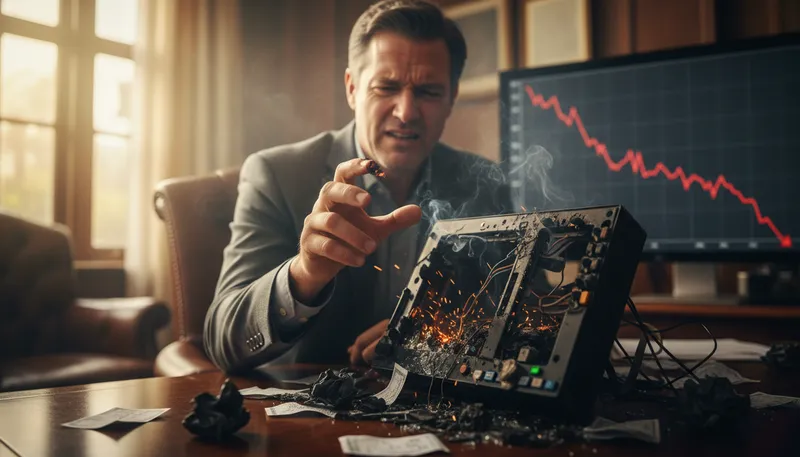 Illustration of get one's fingers burnt: to suffer from risky actions.