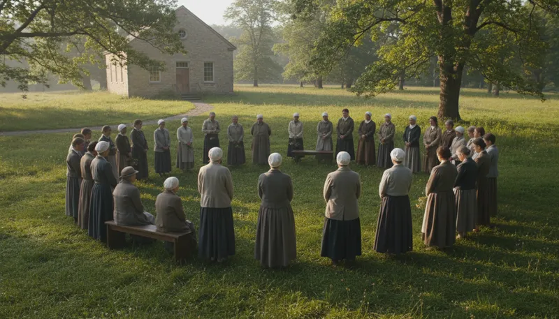 Illustration of quaker: A member of the Religious Society of Friends.