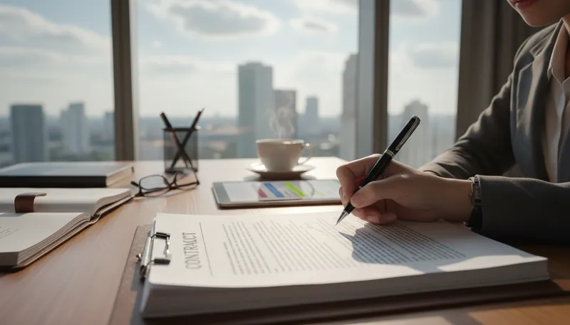Illustration of contract: Written agreement between two or more parties.