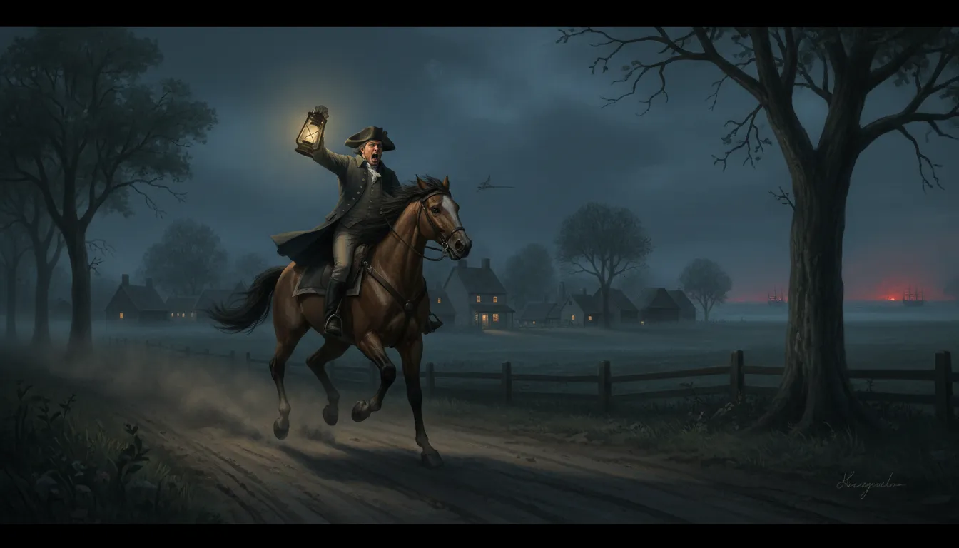 Ilustração de the British are coming: a warning of an imminent arrival.
