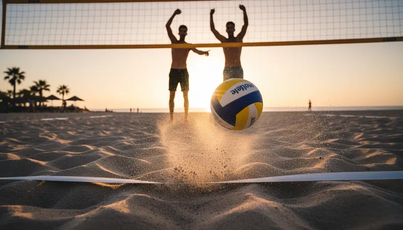 Illustration of side out: A player loses serve in volleyball.