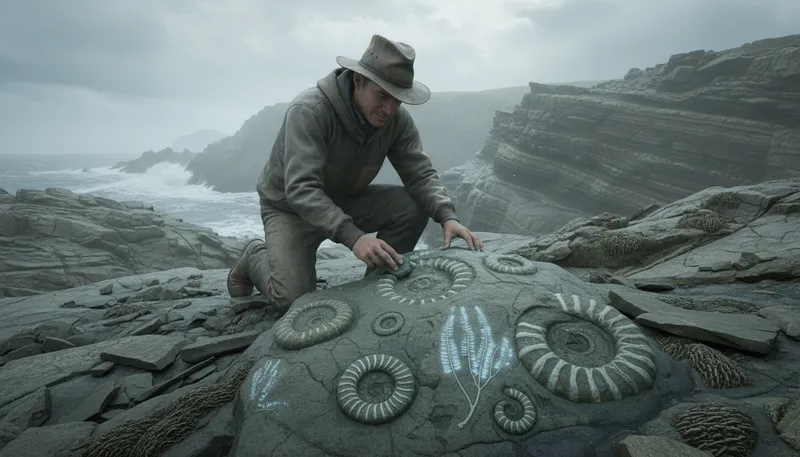 Illustration of silurian: A geologic period over 400 million years ago.