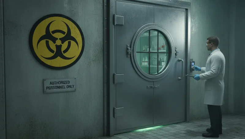 Illustration of biohazard: Biological substances posing risks to health.