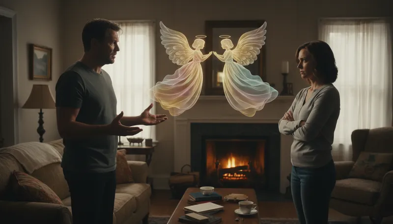 Illustration of better angels: the kind, moral parts of our nature