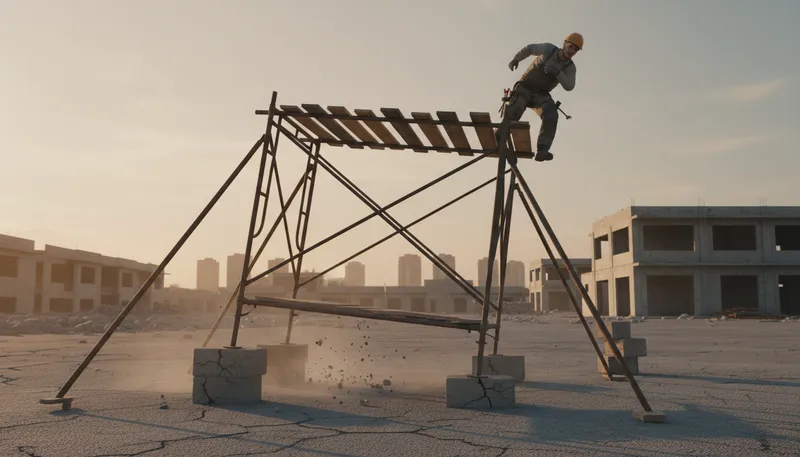 Illustration of unsupported: Not backed or reinforced.