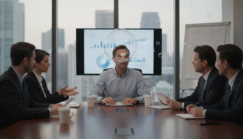 Illustration of lose the bubble: to become confused or disoriented
