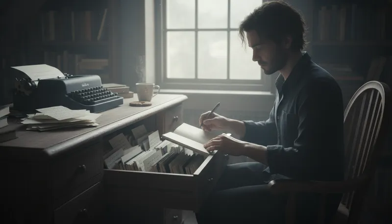 Illustration of write for the drawer: to write without intending to publish