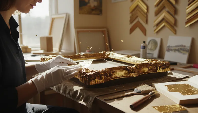 Illustration of gild: to cover something with gold